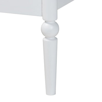 Lucera Mid-Century White Twin Size Bobbin Bed