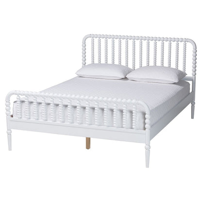 Lucera Mid-Century White Full Size Bobbin Bed