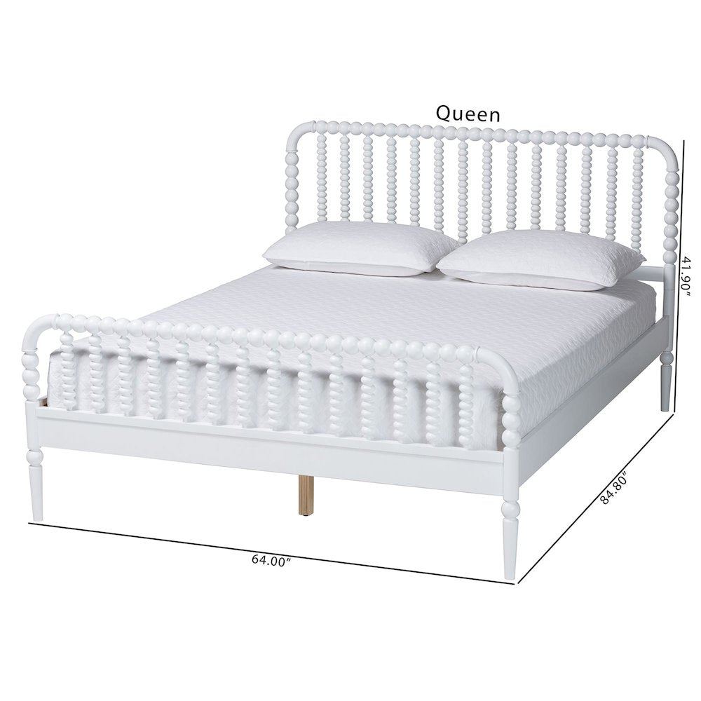 Lucera Mid-Century White Full Size Bobbin Bed
