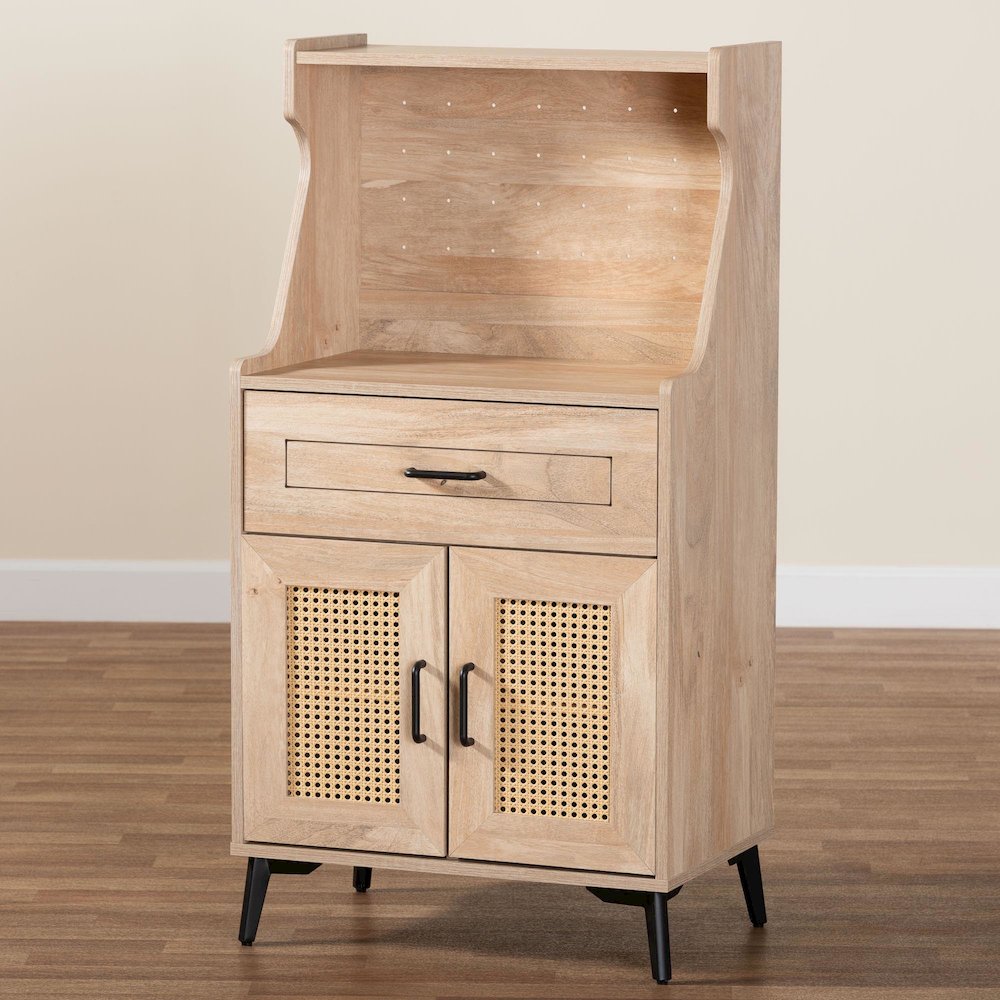 Studio Pavone Mid-Century Modern Oak Brown Wood Kitchen Cabinet