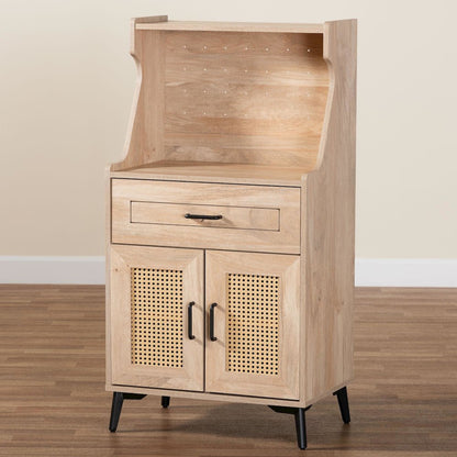 Studio Pavone Mid-Century Modern Oak Brown Wood Kitchen Cabinet