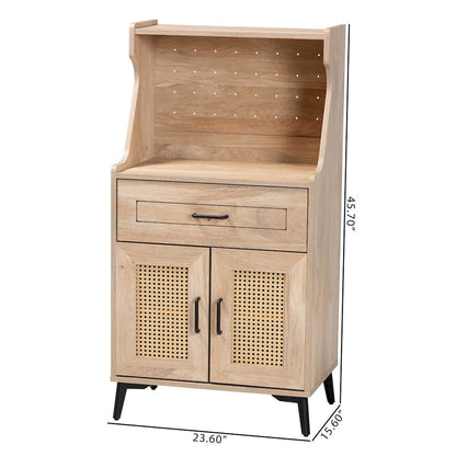Studio Pavone Mid-Century Modern Oak Brown Wood Kitchen Cabinet