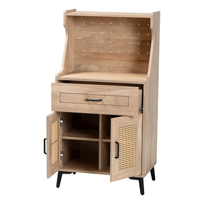 Studio Pavone Mid-Century Modern Oak Brown Wood Kitchen Cabinet