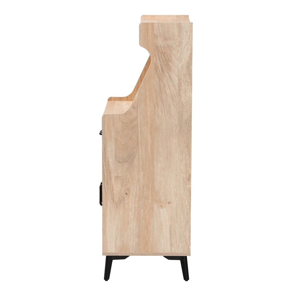 Studio Pavone Mid-Century Modern Oak Brown Wood Kitchen Cabinet