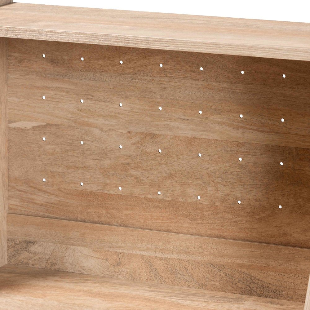 Studio Pavone Mid-Century Modern Oak Brown Wood Kitchen Cabinet