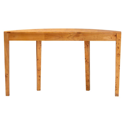 Jihan Modern and  Natural Real Burl Wood Half-Moon Large Console Table