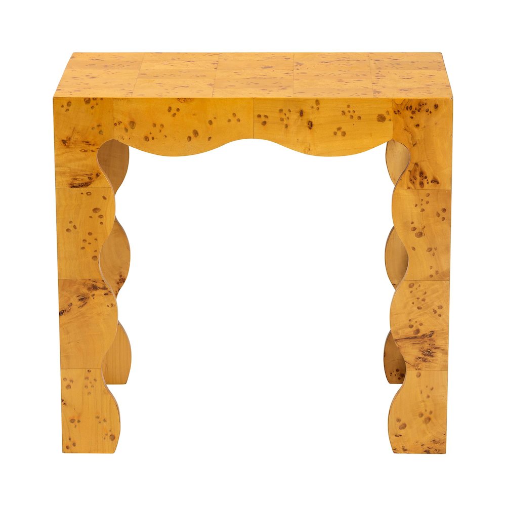 Huxley Modern and  Natural Real Burl Wood End Table