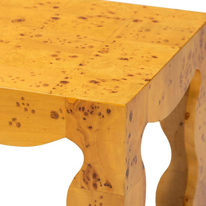 Huxley Modern and  Natural Real Burl Wood End Table