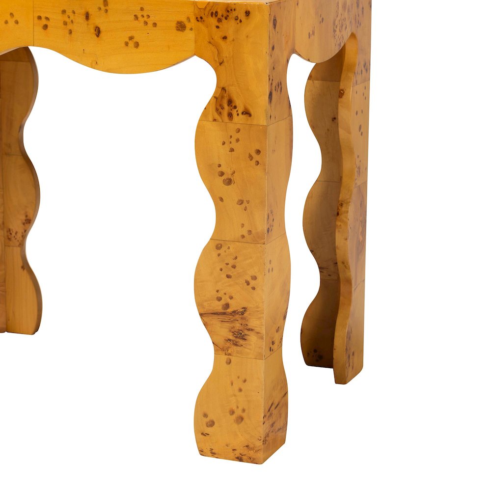 Huxley Modern and  Natural Real Burl Wood End Table