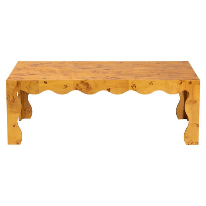 Huxley Modern and  Natural Real Burl Wood Coffee Table