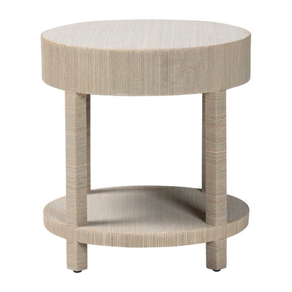 Sadia Bohemian Woven Natural Grasscloth 1-Drawer Nightstand