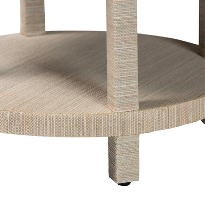 Sadia Bohemian Woven Natural Grasscloth 1-Drawer Nightstand
