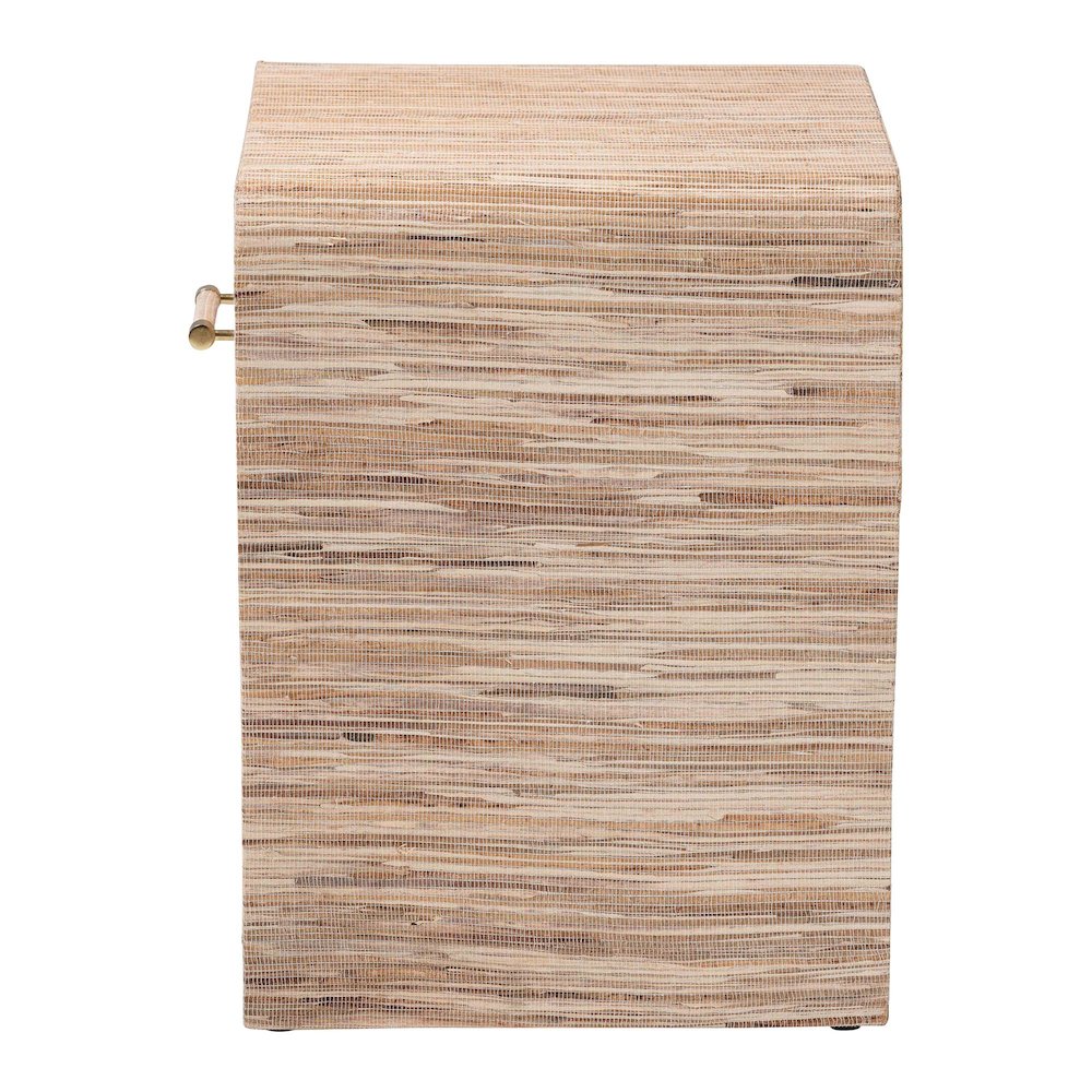 Callan Bohemian Woven Natural Grasscloth 1-Drawer Nightstand