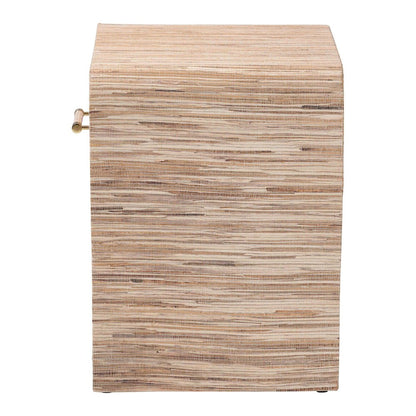 Callan Bohemian Woven Natural Grasscloth 1-Drawer Nightstand