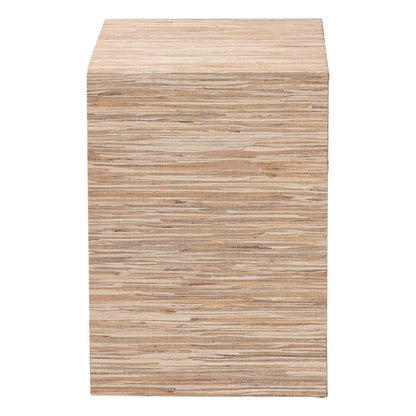 Julia Bohemian Woven Natural Grasscloth 1-Drawer Nightstand