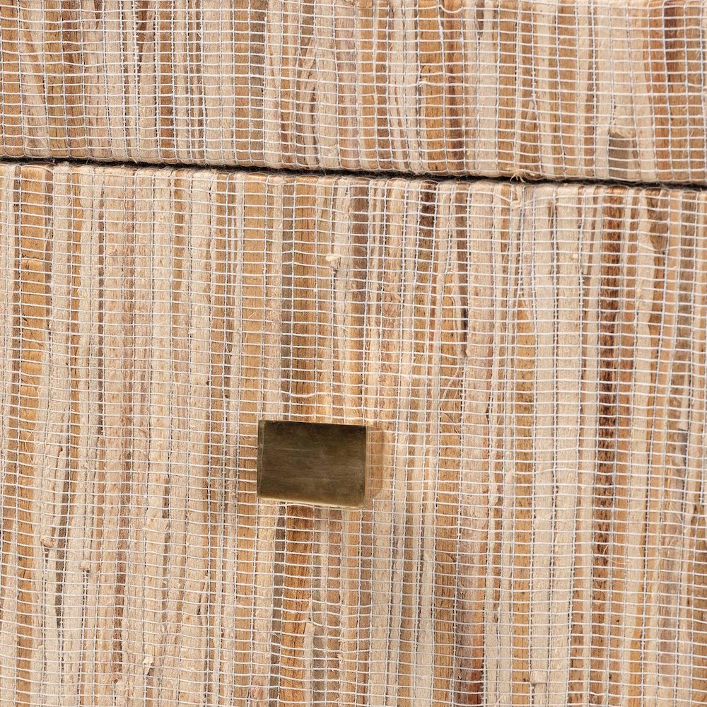 Julia Bohemian Woven Natural Grasscloth 1-Drawer Nightstand