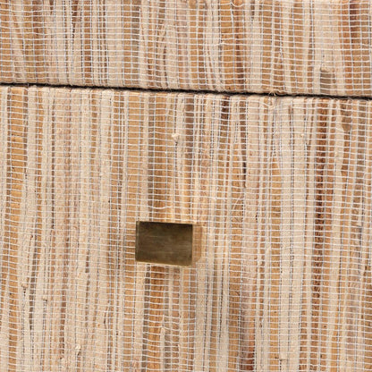Julia Bohemian Woven Natural Grasscloth 1-Drawer Nightstand