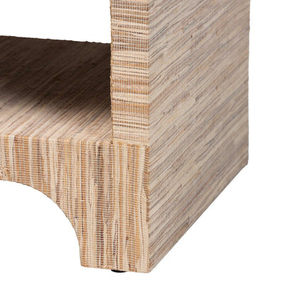 Julia Bohemian Woven Natural Grasscloth 1-Drawer Nightstand