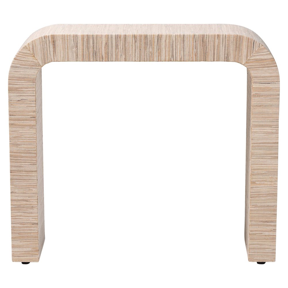 Yareli Bohemian Woven Natural Grasscloth Console Table