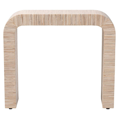 Yareli Bohemian Woven Natural Grasscloth Console Table