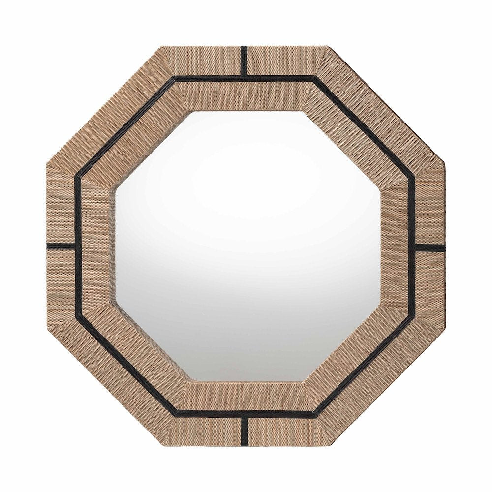 Mirai Bohemian Woven Grasscloth Octagon Accent Mirror