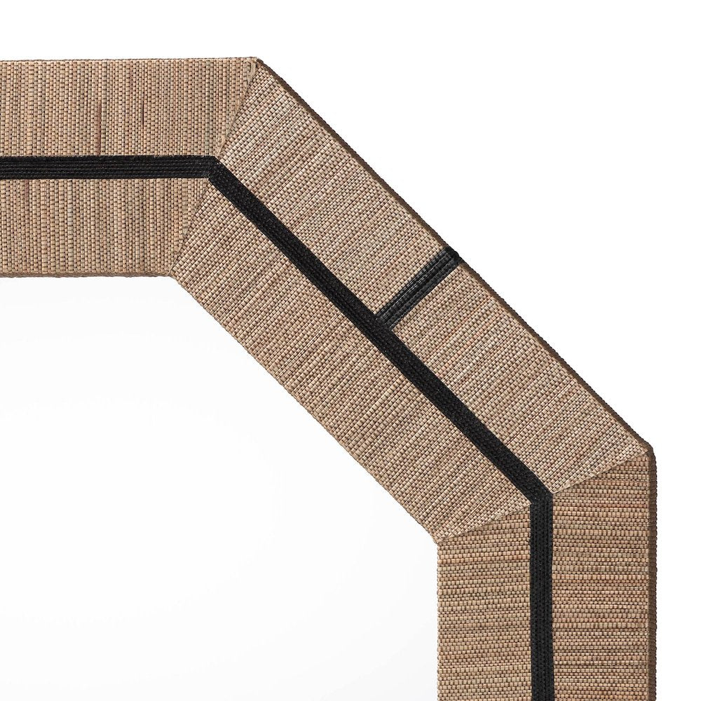 Mirai Bohemian Woven Grasscloth Octagon Accent Mirror