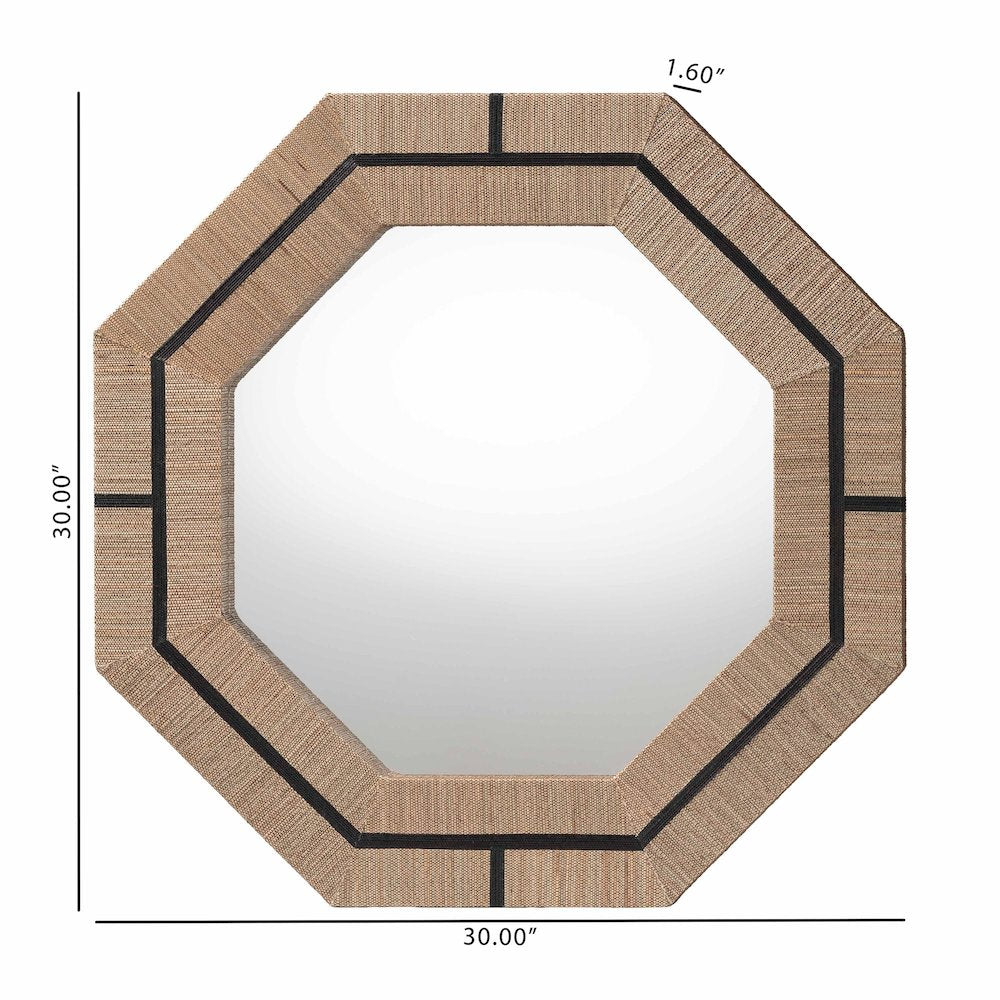 Mirai Bohemian Woven Grasscloth Octagon Accent Mirror