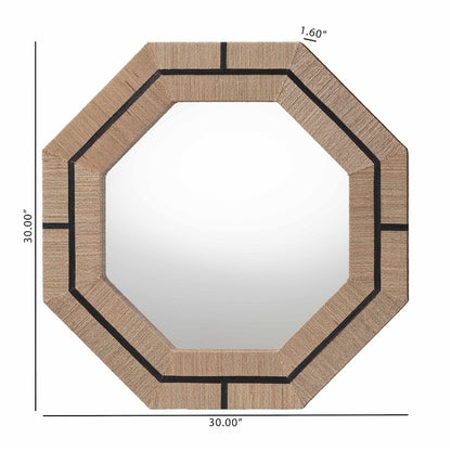 Mirai Bohemian Woven Grasscloth Octagon Accent Mirror