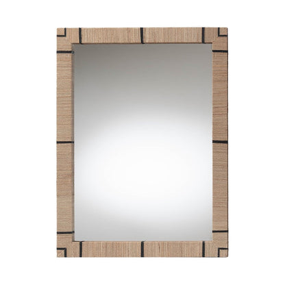 Mirai Bohemian Woven Grasscloth Rectangle Accent Mirror