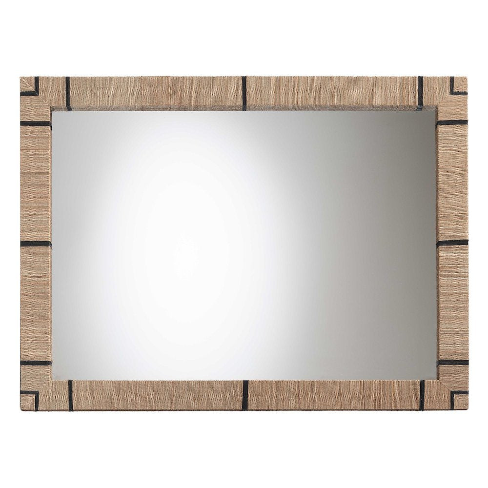Mirai Bohemian Woven Grasscloth Rectangle Accent Mirror