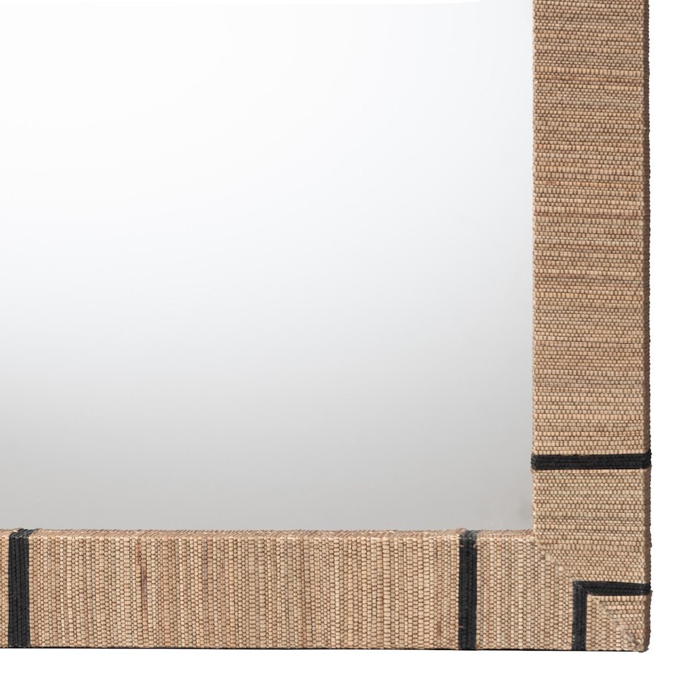 Mirai Bohemian Woven Grasscloth Rectangle Accent Mirror