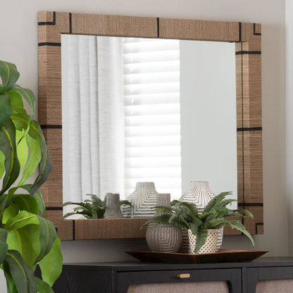 Mirai Bohemian Woven Grasscloth Rectangle Accent Mirror