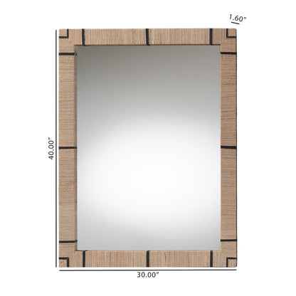 Mirai Bohemian Woven Grasscloth Rectangle Accent Mirror