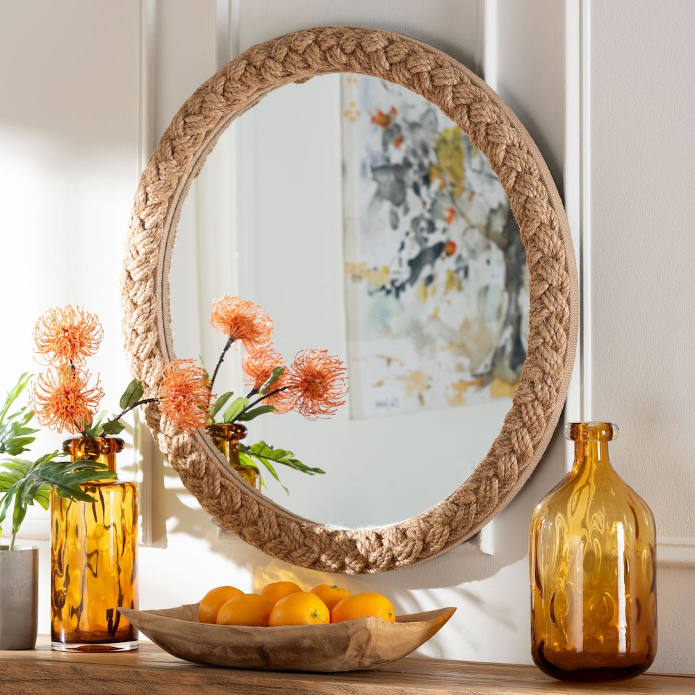 Shara Coastal Braided Rope Accent Mirror