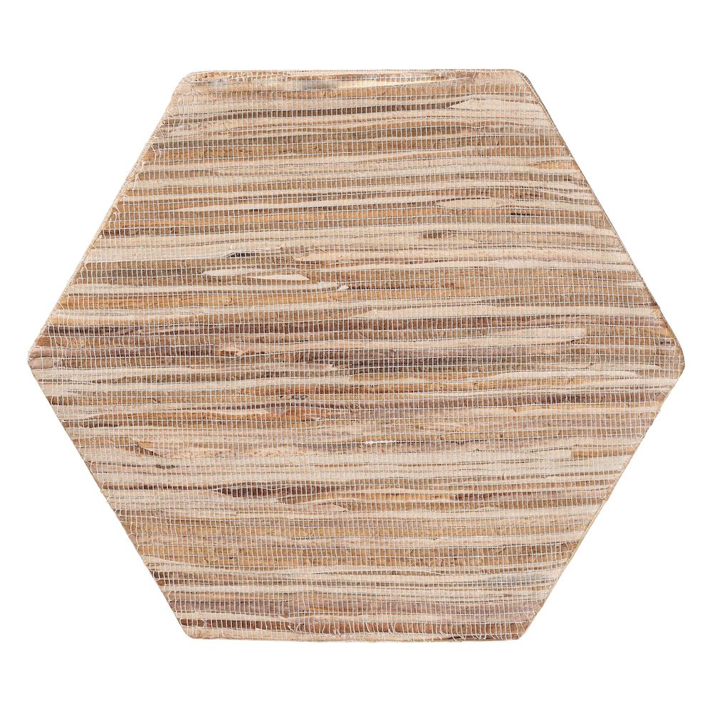Idana Bohemian Woven Grasscloth Hourglass End Table