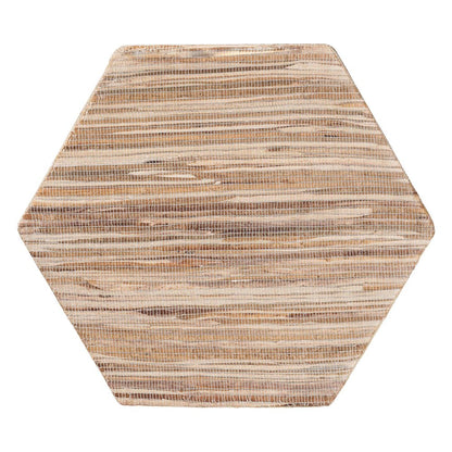Idana Bohemian Woven Grasscloth Hourglass End Table