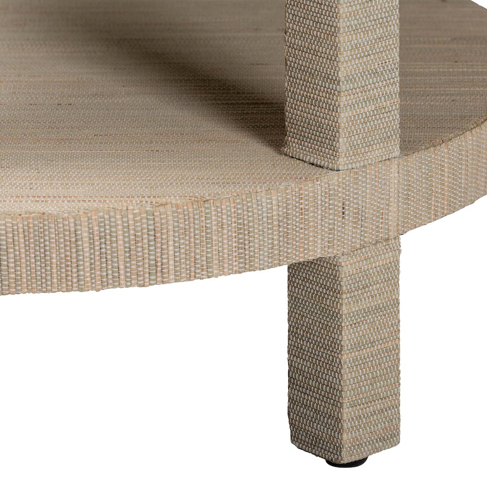 Rocco Bohemian Woven Grasscloth End Table