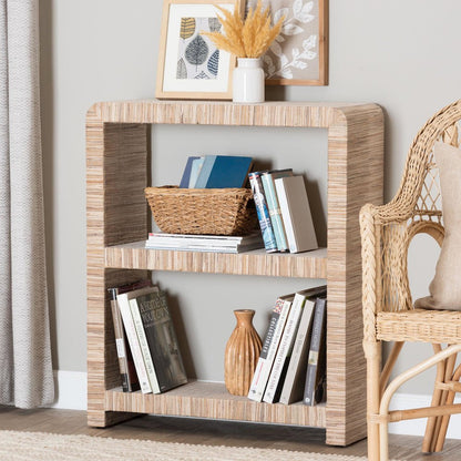 Lucy Bohemian Woven Grasscloth Bookshelf