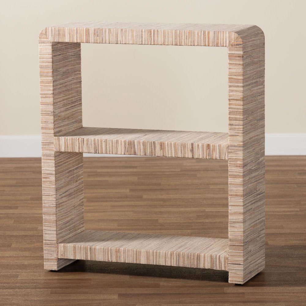 Lucy Bohemian Woven Grasscloth Bookshelf