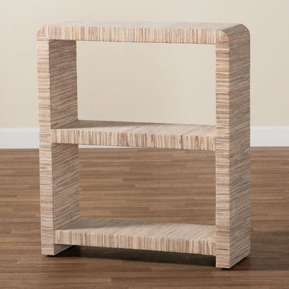 Lucy Bohemian Woven Grasscloth Bookshelf
