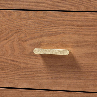 Mandolin Mid-Century Ash Walnut Wood 6-Drawer Dresser