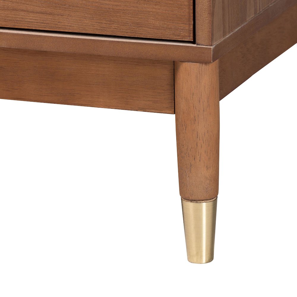 Mandolin Mid-Century Ash Walnut Wood 6-Drawer Dresser