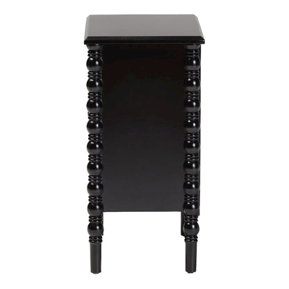 Malinda Classic Black Wood 3-Drawer End Table with Spindle Legs