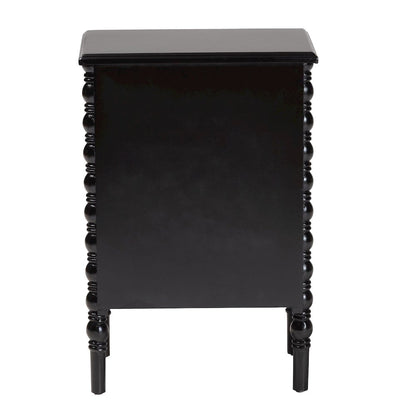 Malinda Classic Black Wood 3-Drawer End Table with Spindle Legs