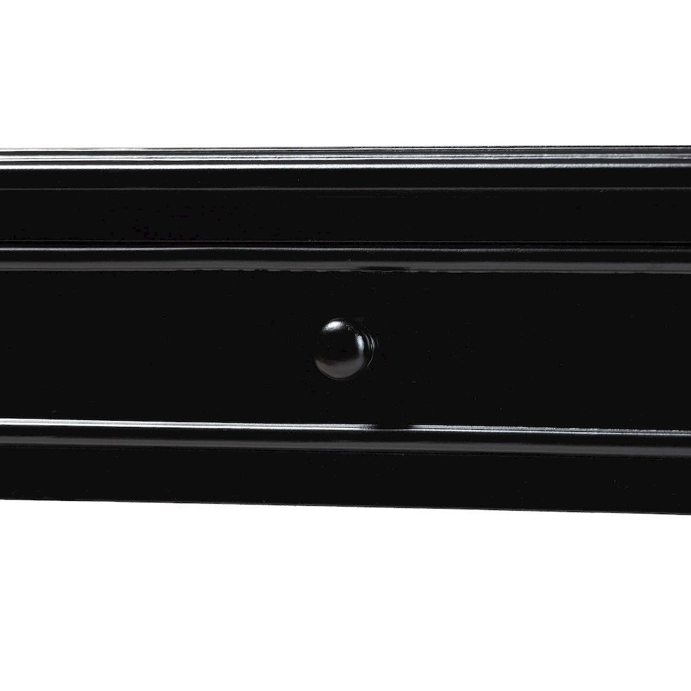 Malinda Classic Black Wood 2-Drawer Console Table with Spindle Legs