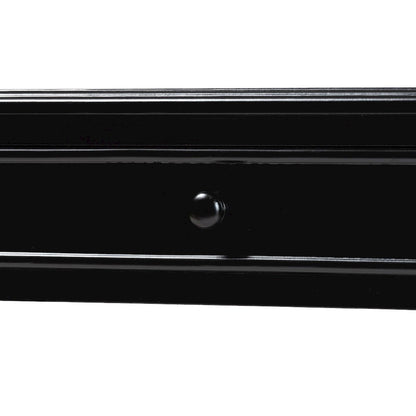 Malinda Classic Black Wood 2-Drawer Console Table with Spindle Legs