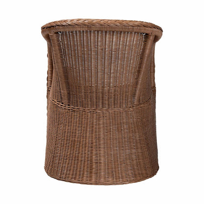Memphis Bohemian Peanut Brown Braided Rattan Arm Chair