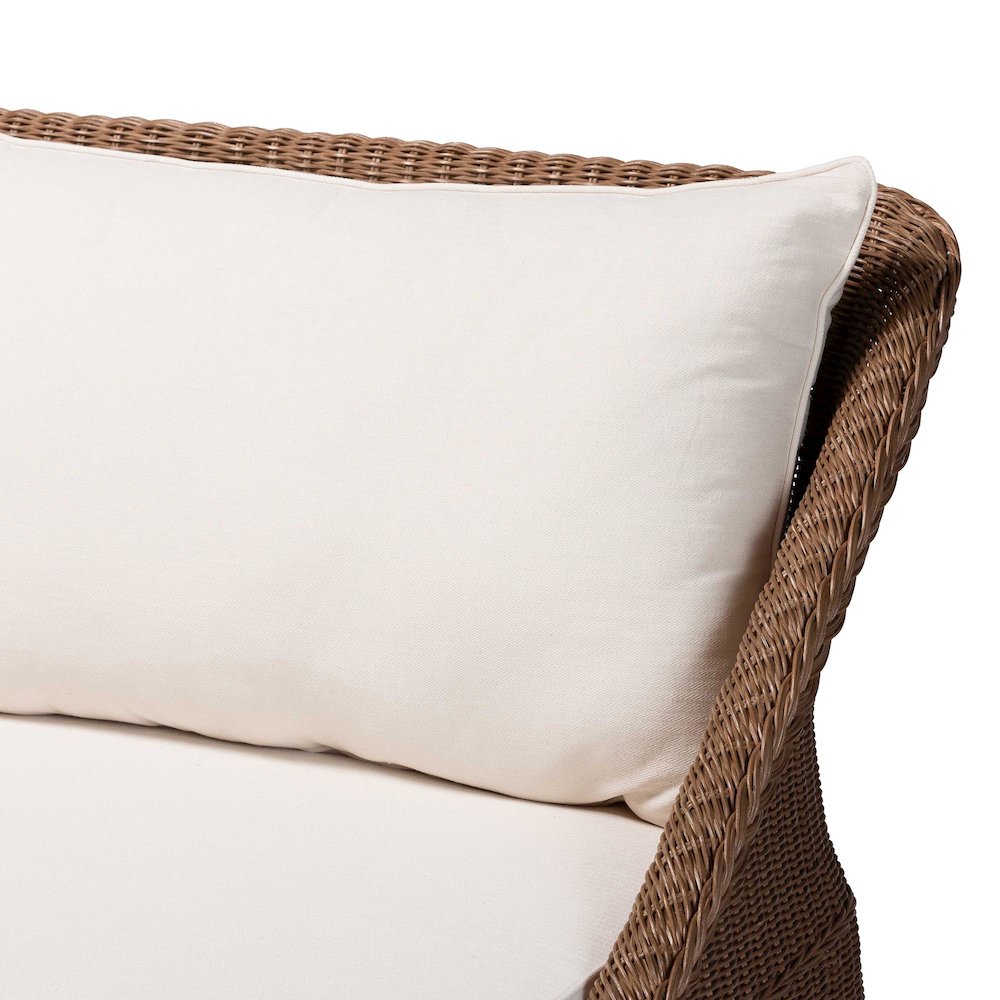 Derris Bohemian Peanut Brown Braided Rattan Sofa