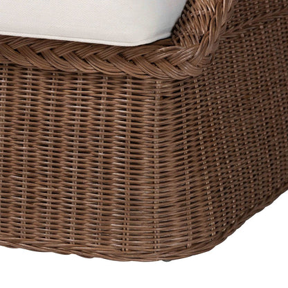 Derris Bohemian Peanut Brown Braided Rattan Sofa