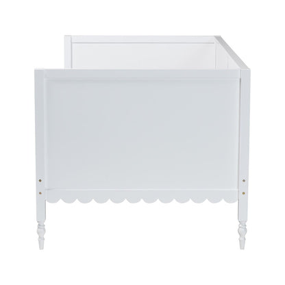 Roni Modern White Wood Twin Daybed with Scalloped Edges